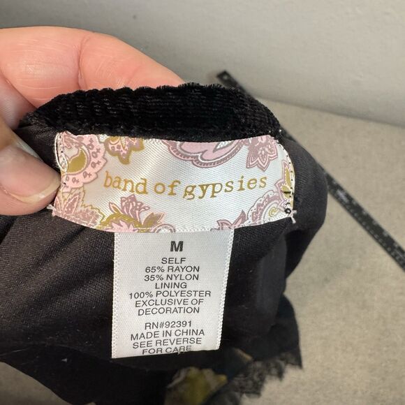 Band Of Gypsies Dress M Black Foral Burnout Velvet Lace Goth Vampy 90s Grunge - Picture 7 of 9